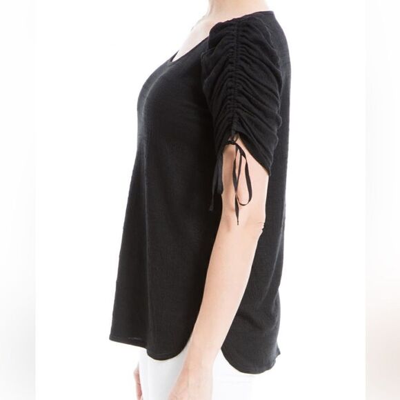 Max Studio Ruched Sleeve Knit Top‎ - Picture 3 of 12